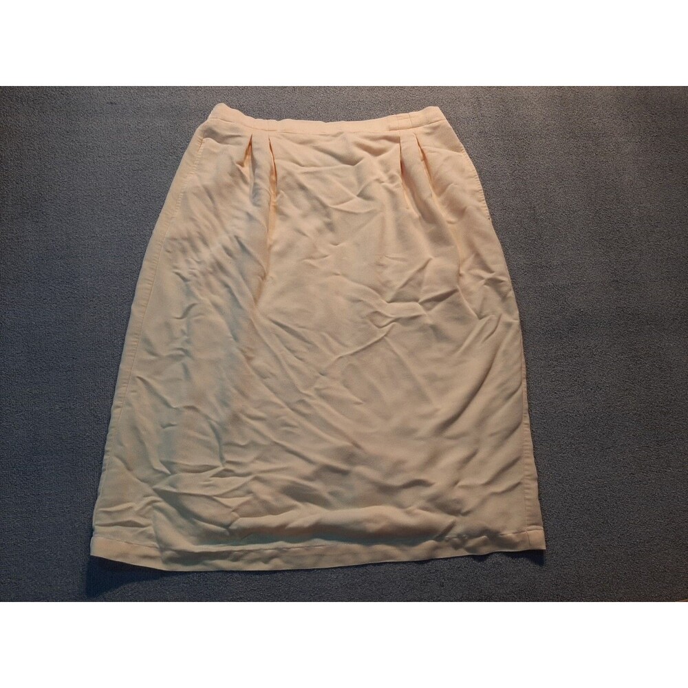 Cambridge Country Store Womens Skirt Size XL Yellow Rayon Polyester knee length